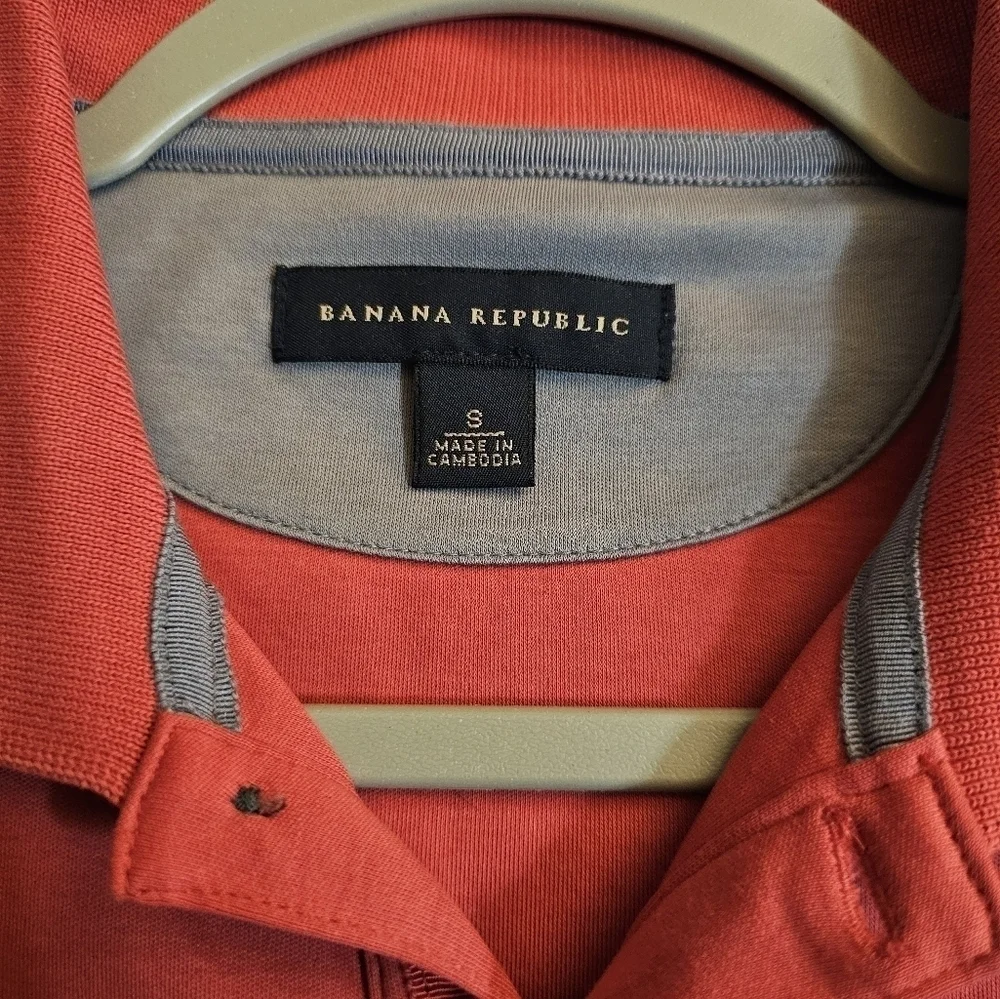 Banana Republic Tea Rose Dark Pink Casual Dress Polo Shirt Size Small
